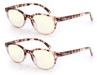 Women Computer Glasses Anti Blue Light,Blocking Harmful Ray Protect Ladies Eyes-Stopped Migraines Sleep Better 0.0x with Case