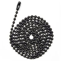 3 Foot Length Ball Chains, Number 6 Size, Gun Metal Finish, with Matching Connectors (3 Pack)