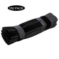 100 Pieces careda Cable Wire Management Organizer Fastening Cable Tie Holder Flexible Multi Straps Microfiber Cloth 7-Inch Hook Loop Cord Ties Holder for Car, Office and Home Computer (Black)