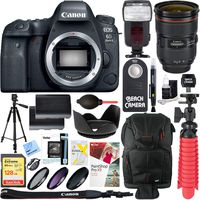 Canon EOS 6D Mark II 26.2MP Full-Frame Digital SLR Camera with EF 24-70mm II USM Lens & Dual Battery Bundle