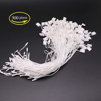 LGEGE 300Pcs 7-inch White Hang Tag Nylon String Snap Lock Pin Loop Fasteners Hook Ties