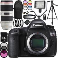 Canon EOS 5DSR DSLR Camera with EF 70-200mm f/2.8L is II USM Lens 27PC Accessory Bundle - Includes 64GB Memory Card + 3PC Filter Kit (UV-CPL-FLD) + 4PC Macro Filter Set (+1,+2,+4,+10) + More
