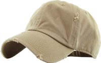 KBETHOS Vintage Washed Distressed Cotton Dad Hat Baseball Cap Adjustable Polo Trucker Unisex Style Headwear (Vintage) Khaki Adjustable