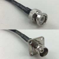 12 inch RGU178 BNC MALE to BNC Flange Female Pigtail Jumper RF coaxial cable 50ohm High Quality Quick USA Shipping