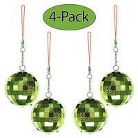 Ivation Christmas Ornament Speaker - Wireless Bluetooth Holiday Speaker w/Hanging Hook, USB Charging Cable & 3.5mm Auxiliary Cable - Available in Red or Green (Green 4 Pack)