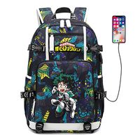 My Hero Academia Anime Boku no Hero Academia Cosplay Backpack Daypack Bookbag Laptop School Bag with USB Charging Port (Color 4B)