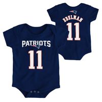 OuterStuff NFL Newborn Infants Team Color Name and Number Bodysuit Creeper (24 Months, Julian Edelman New England Patriots Home Navy)