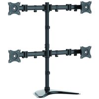 StarTech.com Quad Monitor Stand - Crossbar - Steel - Monitors up to 27"- Vesa Monitor - Computer Monitor Stand - Monitor Arm (ARMBARQUAD)
