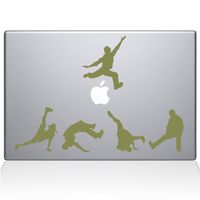 The Decal Guru 1028-MAC-15P-G Break Dancer Silhouettes Vinyl Sticker, 15" Macbook Pro (2015 & older), Gold
