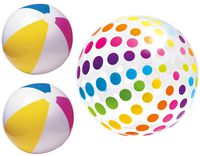 Intex Summer Big Beach Ball Set - One Jumbo Giant 42" Ball and Two Classic 24" Inflatable Color Balls for Beach and Pool
