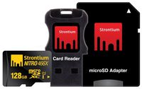 Strontium Nitro 128GB MicroSDXC UHS-I Memory Card with Adapter and Card Reader Up to 70MB/s (SRN128GTFU1C)