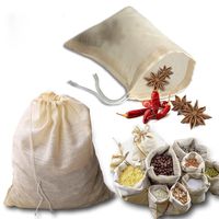 kingleder 12Pack Reusable Drawstring Cotton Soup Bags, Straining Herbs Cheesecloth Bags, Coffee Tea Brew Bags, Soup Gravy Broth Stew Bags, Bone Broth Brew Bags(8''x10'')