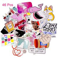 46pcs Cute Laptop Stickers,Water Bottle Sticker for Teens Girls,Waterproof,Aesthetic,Trendy Stickers for Computer Phone Car Skateboard Luggage Motorcycle Snowboard Guitar,Extra Durable 100% Vinyl