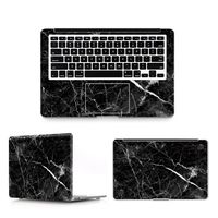 HRH 3 in 1 Marble Black Full Body Cover Vinyl Decal Laptop Stickers Palmrest PalmGuard for MacBook 15.4" with Retina Display (Model A1398)(Release 2012-2015)