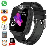 Kids Game Smart Watch Phone for Students, Girls Boys Touch Screen Smartwatch with MP3 Play SOS Camera Game Alarm Clock, Children's Gift Back to School (X6 Black)