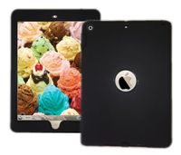 IPad Shockproof Case 3 in 1 Hybrid Rubber Back Cover Shell For New iPad 9.7 inch 2017 Version Model numbers A1822 A1823 MP2G2LL/A MP2J2LL/A MPGT2LL/A MPGW2LL/A MP2F2LL/A MP2H2LL/A Black with Black