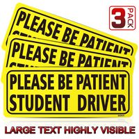 BOKA Student Driver Magnet Car Signs - Reflective Vehicle Bumper Magnet Set of 3 Magnetic Bumper Sticker for New Driver Novice in Yellow