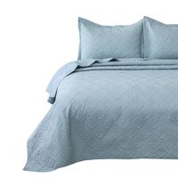 Bedsure Quilt Set Light Blue Twin Size (68x86 inches) - Flower Petal Design - Soft Microfiber Lightweight Coverlet Bedspread for All Season - 2 Pieces Reversible (Includes 1 Quilt, 1 sham)