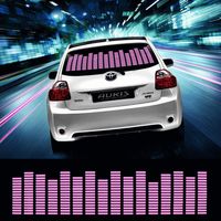 Sound Music Beat Activated Car Stickers Equalizer Glow LED Light Audio Voice Rhythm Lamp (70cm X 16cm, Pink)