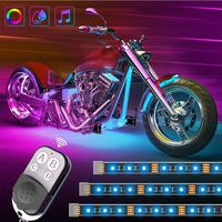 Govee Motorcycle LED Lights Kits, 8pcs Rope Lights with Remote and Control Box, Waterproof RGB Motorcycle Lights with 20 Colors 4 Music Modes, SMD 5050 LEDs Flexible Lights with 3M Adhesives Clips
