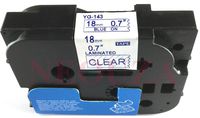 Blue on Clear Label Tape Compatible for Brother TZ TZe 143 TZe143 TZ143 18mm 8m(0.7"x26.2')