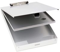 Think2Master Aluminum Dual Storage Clipboard. Durable & Sleek. Dual Tray Compartments Provides More Storage and Sturdiness and it Holds 300 Letter Sized Paper, Low Profile Clip Holds 50 Paper.