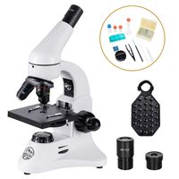 PRO Microscope for Kids Students Adults,40X-1000X with 15 Prepared Slides Lab Compound Monocular Microscopes Kit fit for iPhone