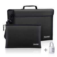 KeeQii Fireproof Bag,17 x 12 x 5 inch Large Fireproof Document Bags, Waterproof and Fireproof Lock Box Safe Bag for Document, Laptop,Money and Valuables with Zipper Closure