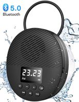 Waterproof Shower Speaker, AGPTEK Portable Bluetooth Speaker, Shower Radio with Bluetooth 5.0, LED Screen, Support TF Card, Built-in MIC for Bathroom, Shower, Beach, Outdoor, Indoor