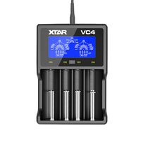 XTAR VC4 Li-ion/Ni-MH Battery Charger USB LCD Display Charger Multi-Functional Battery Charger Four Bays for 3.6V/3.7V 26650 18650 17500 18350 16340 RCR123 14500 10440 Ni-MH and Ni-CD AA AAA Battery