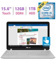ASUS 15.6" Q504UA-BI5T26 2-in-1 Touchscreen FHD 1080p Laptop PC, 7th Intel Core i5-7200u, 12GB DDR4 SDRAM, 1TB HDD, Built-in fingerprint reader, Windows Ink Capable Display, Backlit Keyboard, Windows