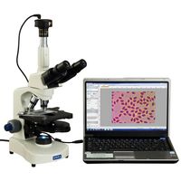 OMAX 40X-2500X Plan Phase Contrast Trinocular Compound LED Siedentopf Microscope with 9MP Digital Camera