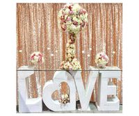 Sequin Curtain Backdrop 2 Panels Rose Gold 2FTx7FT Sequin Photo Backdrop Shimmer Curtains for Backdrop Pack of 2-1011E