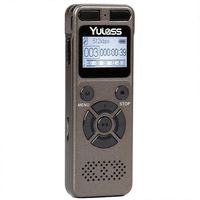 Yulass 8GB Handheld Digital Voice Recorder with Password Protection Fuction Support TF Card Expand to 64GB Memory - Gray