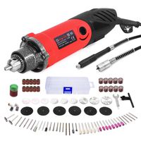 GOXAWEE Rotary Tool Kit 240W Power Die Grinder Set with 1/4 Inch 3-Jaw Chuck (0.5-6 mm), 6 Step Variable Speed, Advanced Flex Shaft & 82Pcs Multifunctional Accessories for DIY Projects
