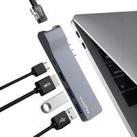 USB C Hub, MacBook Pro Dock with 4K HDMI Adapter, 1000M Ethernet, Dual USB 3.0 Ports, Thunderbolt 3(PD& Data) Compatible MacBook Pro/Air 2018/2017/2016