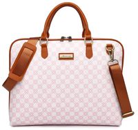 Malirona Laptop Shoulder Bag Water Resistant Laptop Case for MacBook Pro, MacBook Air, Notebook Computer Carry Case (15-15.6inch, Pink-White)