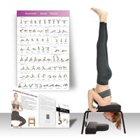 Restrial Life Yoga Headstand Bench- Stand Yoga Chair for Family, Gym - Wood and PU Pads - Relieve Fatigue and Build Up Body (Dark Black)