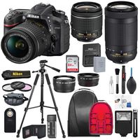Nikon D7200 with 18-55mm f/3.5-5.6G VR + a 70-300mm f/4.5-6.3G ED Lens + 64GB, Deluxe Accessory Bundle and Cleaning Accessories and Deluxe Professional Backpack