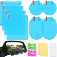 8 Pieces Car Rearview Mirror Film Anti Fog Glare Rainproof Waterproof Mirror Film HD Clear Nano Coating Car Film for Car Rear View Mirrors Side Windows