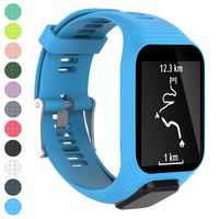Watbro Band Compatible with Tomtom Runner 2/3 Series, Spark 3, Golfer 2, Adventurer, Silicone Replacement Runner Watch Band Strap Wristband for Women Men