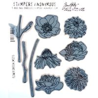 Stampers Anonymous Tim Holtz Cling Rubber Flower Garden Stamp Set, 7 x 8.5"