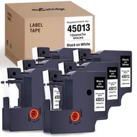 myCartridge 6-Pack Compatible with DYMO D1 Label Tape 45013 (S0720530) Black on White Replacement for DYMO Label Manager 160 280 420P PnP 220P 360D 450 210D(1/2 Inch x 23 Feet, 12mm x 7m)