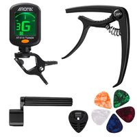 Guitar Accessories Set 9 Pieces Guitar Tool Kit Including Guitar Capo, Tuner, String Winder, Guitar Picks, Guitar Bones Pick Holder for acoustic electric guitar player
