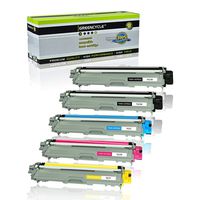 GREENCYCLE 5 PK Replacement TN221 TN225 BK/C/Y/M high Yield Toner cartridges Set Compatible for Brother HL-3170CDW HL-3170CW Printer