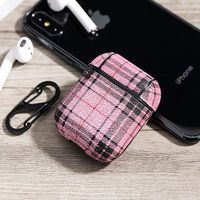 UR Sunshine AirPods Case, Luxury Classic Grid Pattern Glitter Surface PU Leather Hard Cover Case for AirPods Anti-Fingerprint Strong Protection- Pink