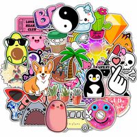 Stickers for Water Bottles Big 50 Pcs, Cute Trendy Stickers for Teens, Girls, Adults Perfect for Waterbottle, Laptop Skateboard Phone Travel Vinyl Waterproof Stickers (Pink - 7)