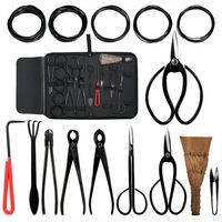 Aonepro Bonsai Tool Kit 10PCS Set Carbon Steel Shear Cutter Scissor Wire Plant Gardening Nylon Case