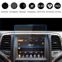 2014-2018 Jeep Grand Cherokee Wrangler Compass Renegade Commander Liberty Uconnect 8.4 Inch Navigation Touch Screen Protector, HeyMoly Clear Tempered Glass Screen 9H Hardness 0.33mm Thickness(8.4in)