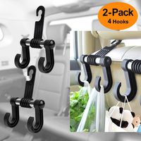 pidien Car Hooks Back Seat Headrest Hook Universal Auto Vehicle Headrest Hanger Storage Organizer for Hang Groceries Clothes Umbrella Handbags Water Bottles Kids Toys Baby Supplies(Black-Set of 2)